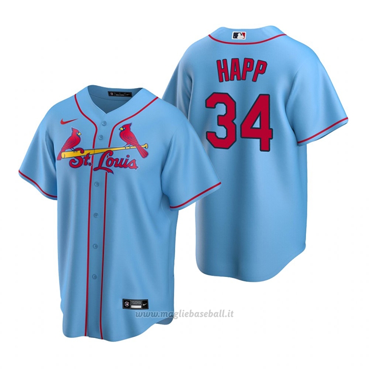 Maglia Baseball Uomo St. Louis Cardinals J.a. Happ Replica Alternato Blu
